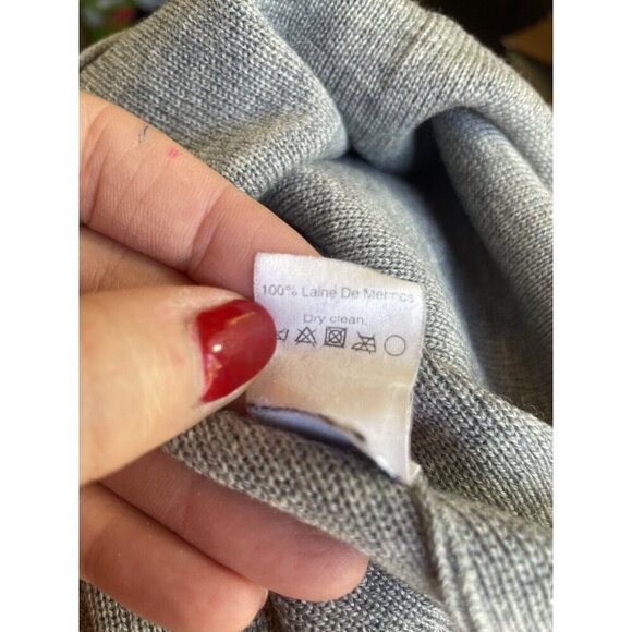 J. Crew 100% Merino Wool Pocket Tunic Sweater Gray False Pockets Size XS - Picture 8 of 8